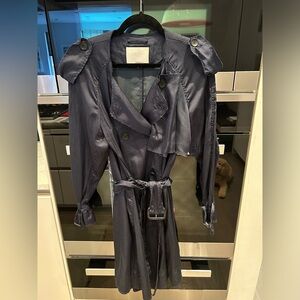 Phillip lim cotton navy trench coat